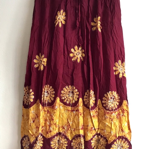 New Maroon Mustard India new 100% cotton Skirt - Picture 4 of 8